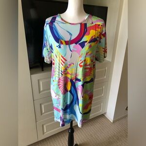Ace Nayman Multicolor Abstract Print Dress or Top